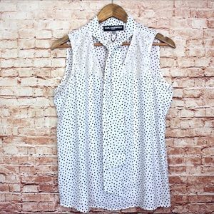Karl Lagerfeld Paris | Polka Dot Tie Neck Blouse